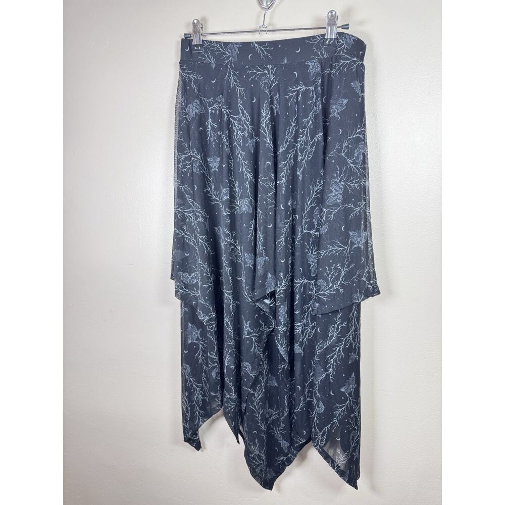 Cosmic Aura Hot Topic Midi Mesh Skirt Moths Tiered Whimsigoth Fairy Witchy S